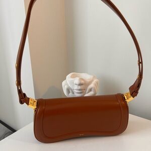 JW PEI  Women’sStylish Brown Shoulder Bag with Adjustable Strap and Gold Accents